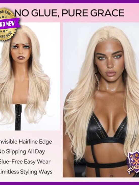 26 Inch Long Layered Wave Synthetic Wig HD Lace Front Glueless Wear main image 5
